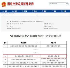 意昂娱乐集团入选全国计量测试促进产业创新发展优秀案例
