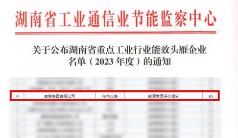 喜讯|意昂娱乐集团上榜湖南省能效“头雁”企业名单